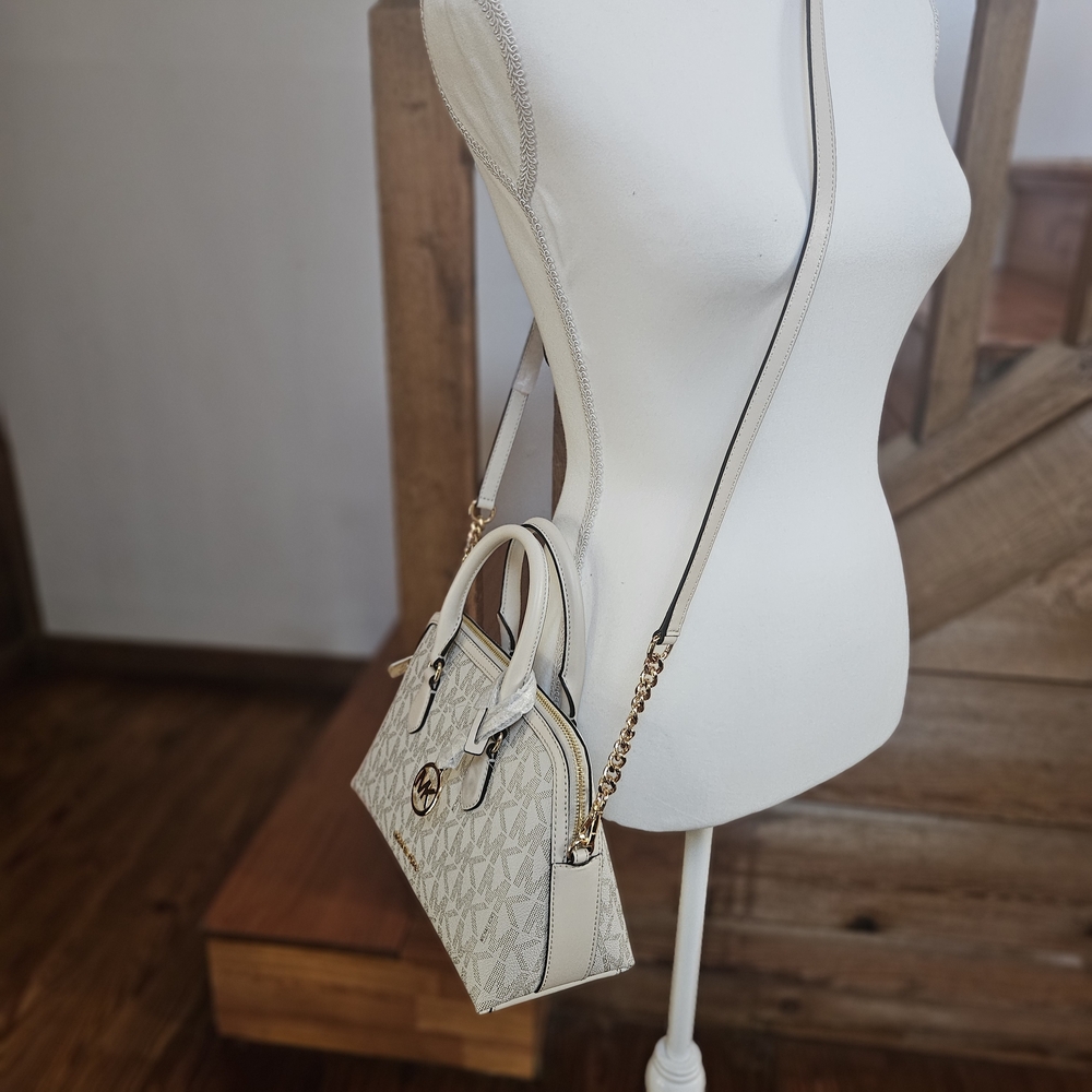 Michael Kors White and Gold Women's Crossbody Bag - Picture 3 of 8